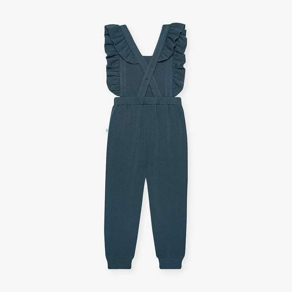 Posh Peanut Fleece Ruffled Overalls Cheap
