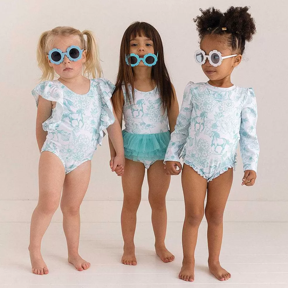 Posh Peanut Flutter Sleeve One Piece Swimsuit Clearance