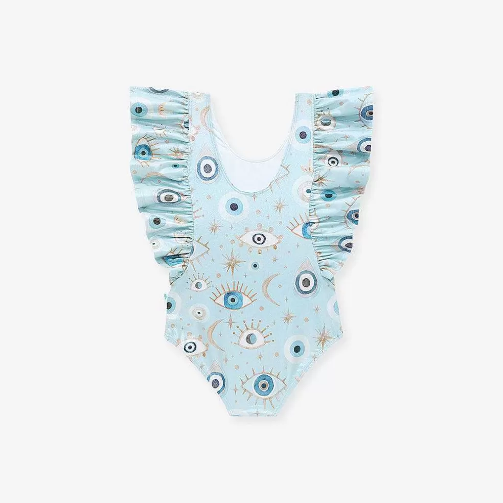 Posh Peanut Flutter Sleeve One Piece Swimsuit Cheap