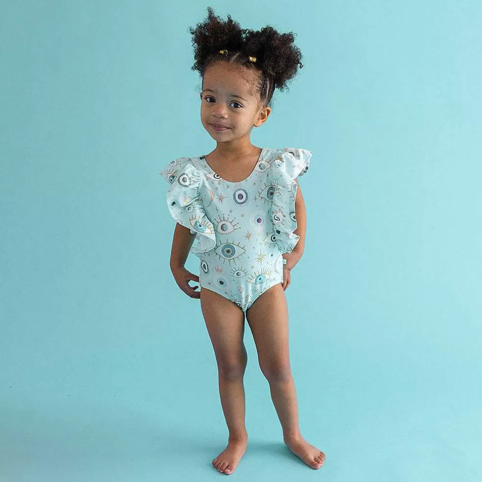 Posh Peanut Flutter Sleeve One Piece Swimsuit Cheap