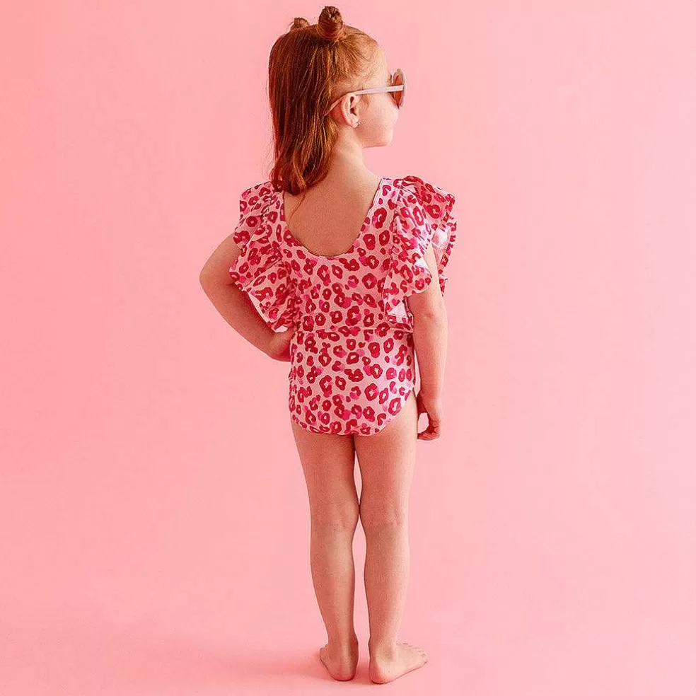 Posh Peanut Flutter Sleeve One Piece Swimsuit Cheap