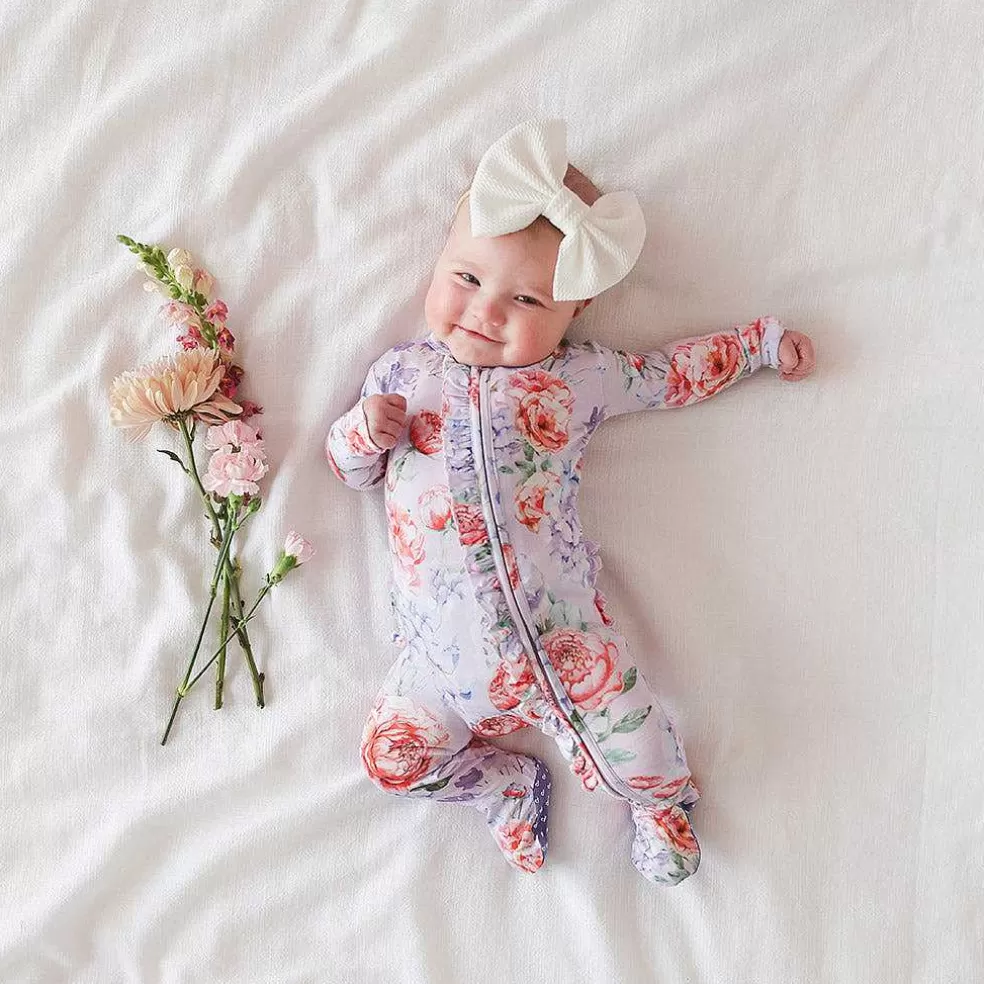 Posh Peanut Footie Ruffled Zippered One Piece Best