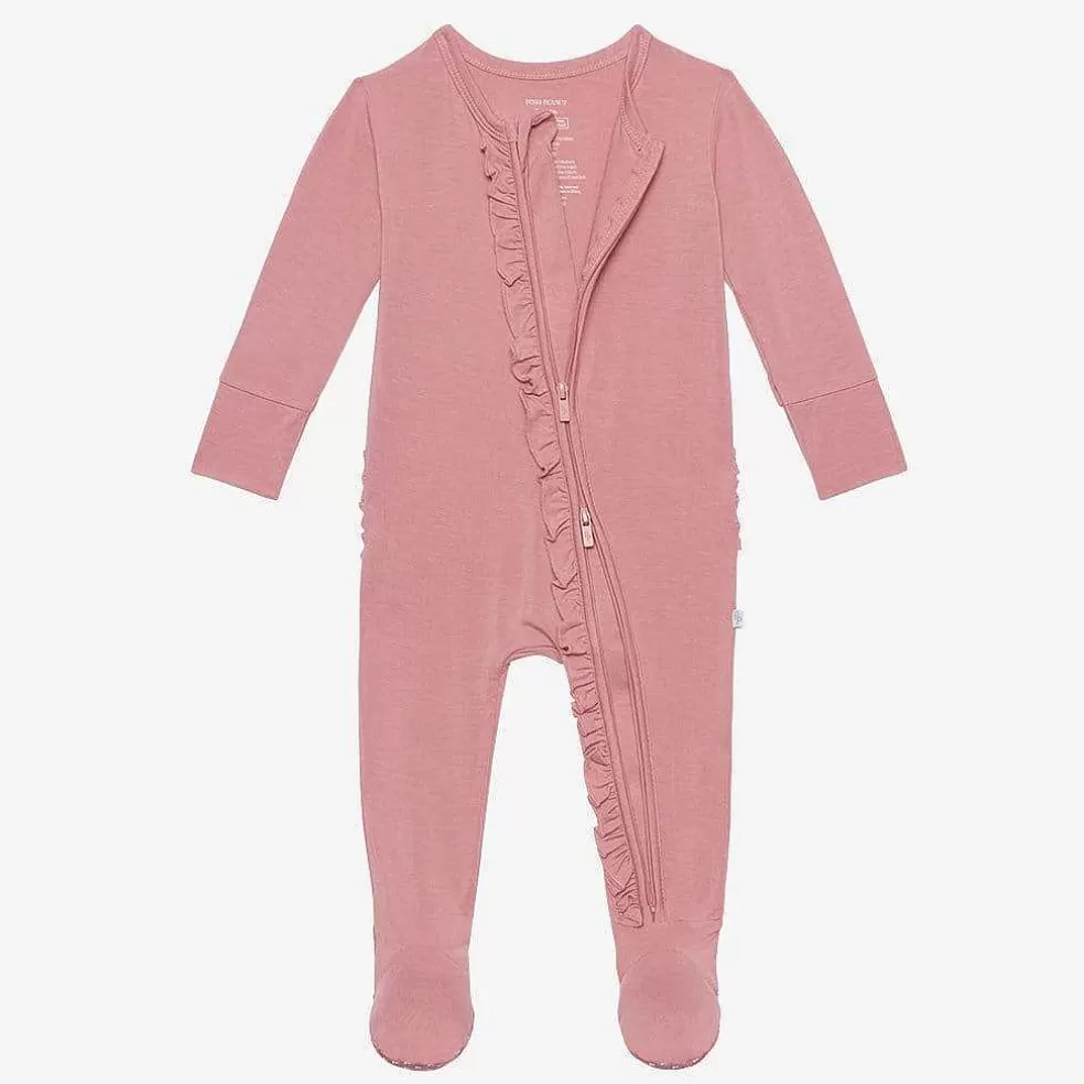 Posh Peanut Footie Ruffled Zippered One Piece Hot