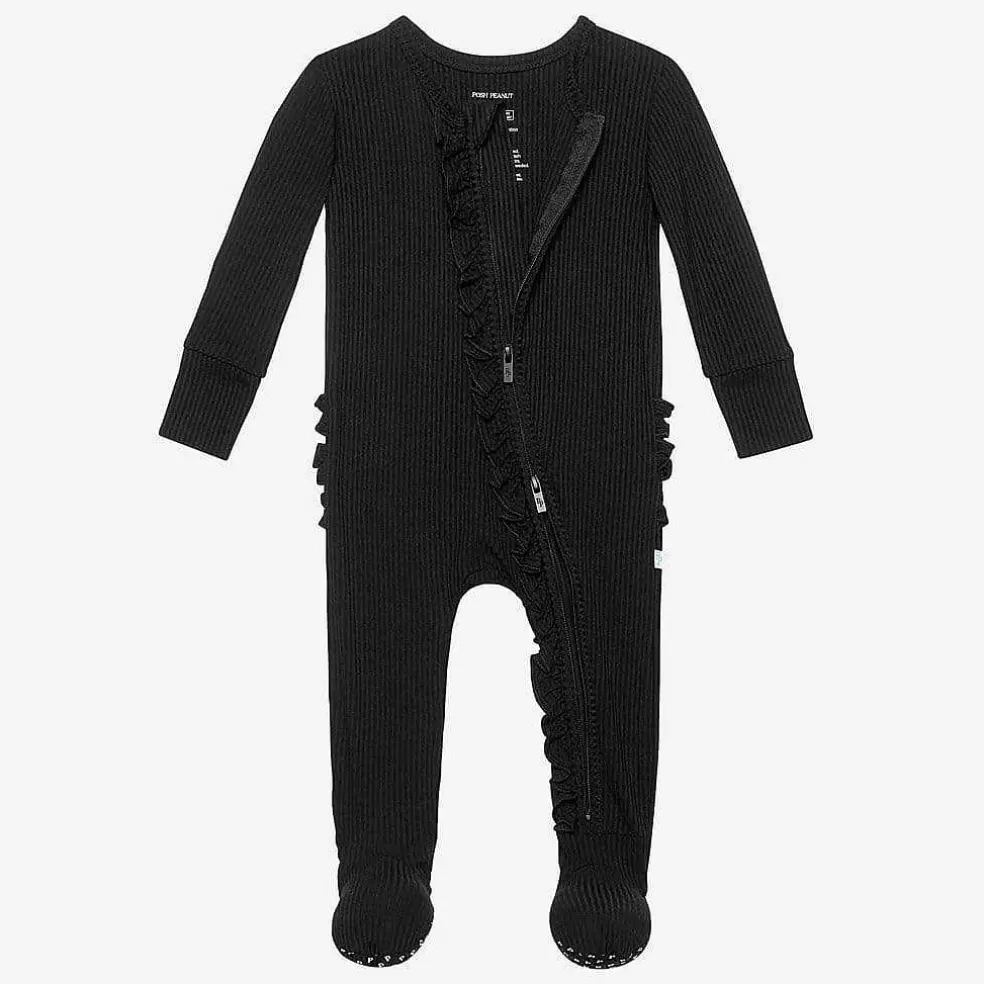 Posh Peanut Footie Ruffled Zippered One Piece Fashion