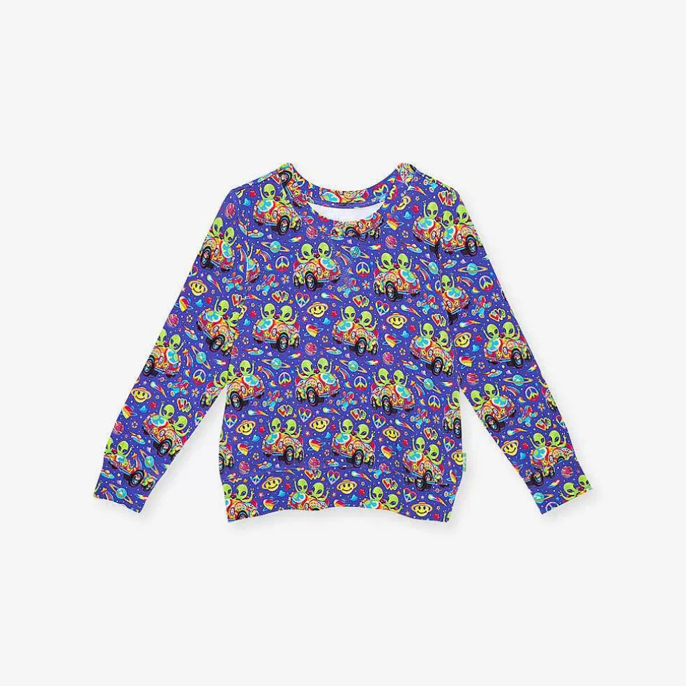 Posh Peanut French Terry Pullover Sweatshirt New