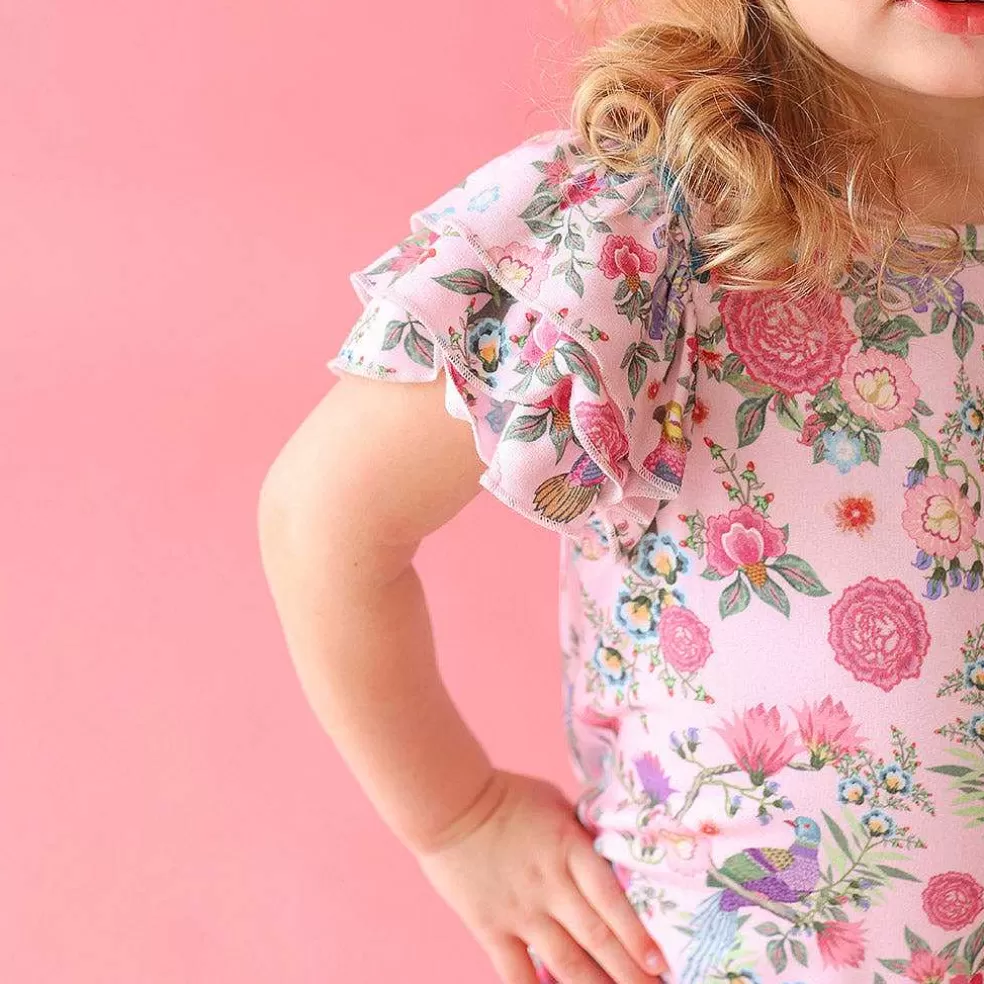 Posh Peanut French Terry Ruffled Dress Sale