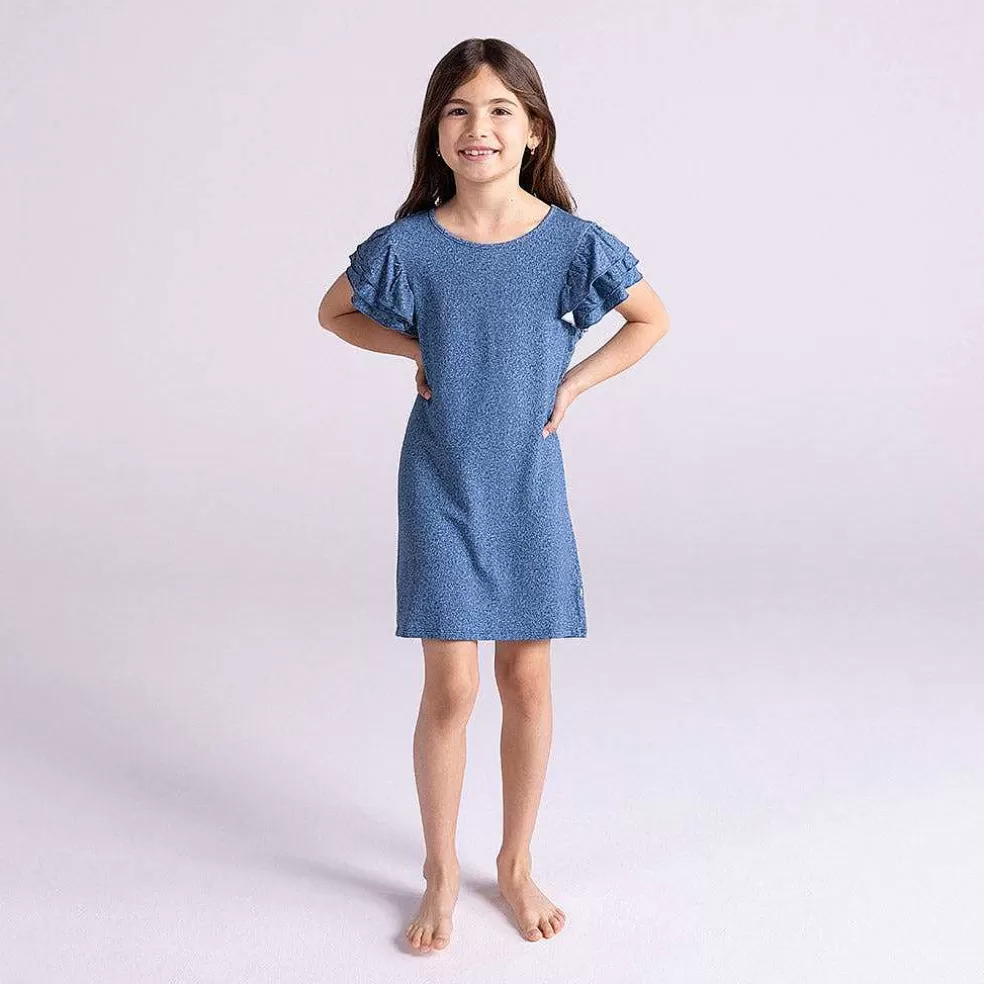Posh Peanut French Terry Ruffled Dress Online
