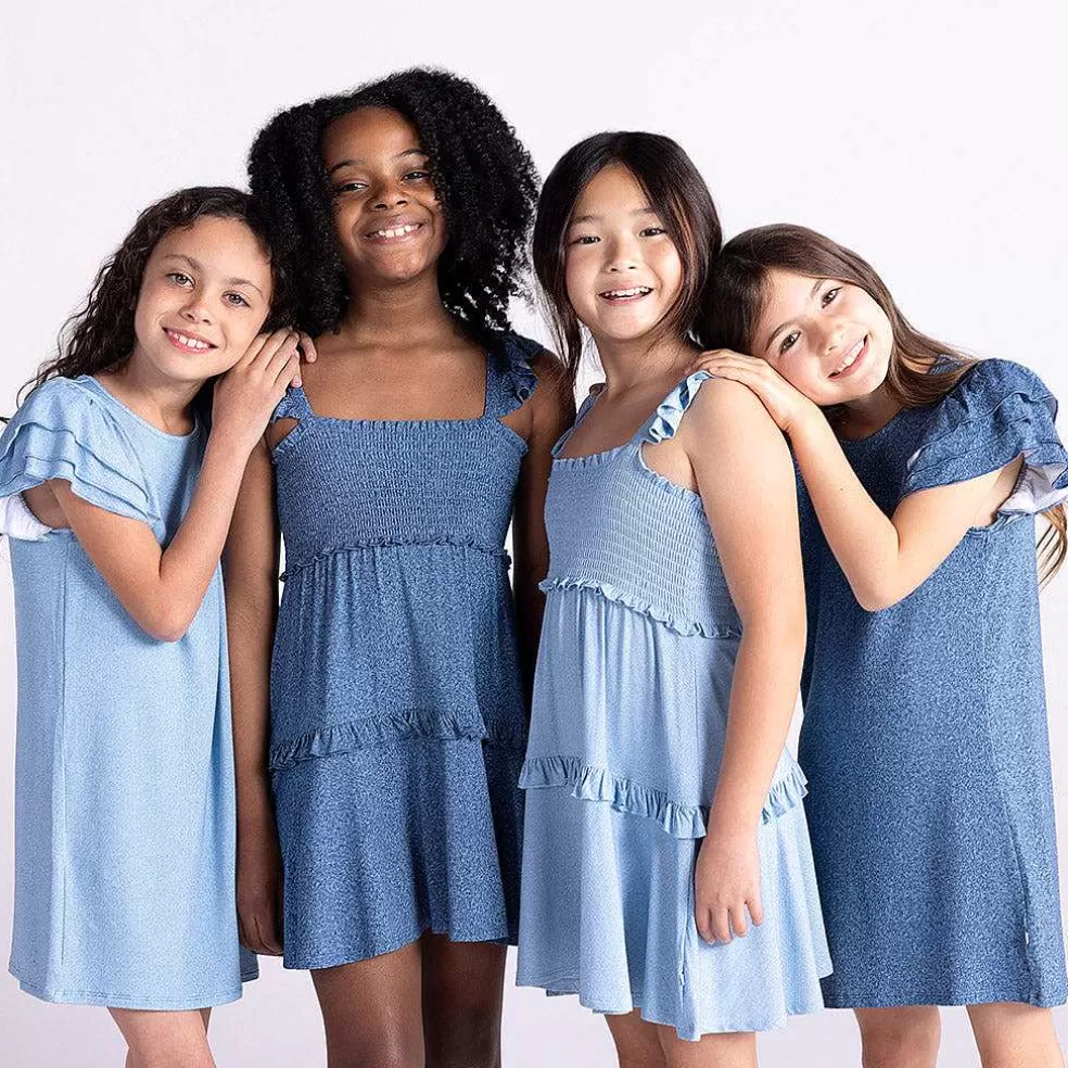 Posh Peanut French Terry Ruffled Dress Online