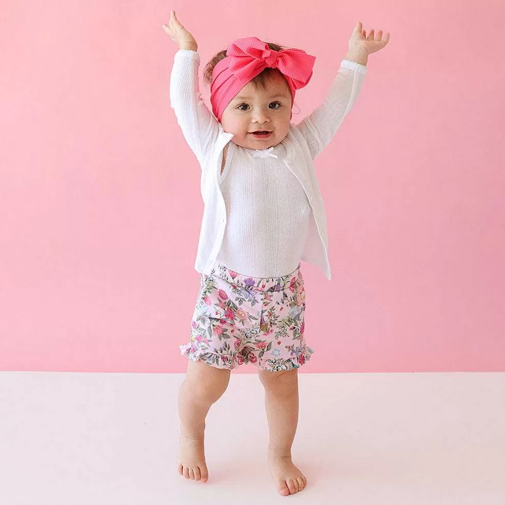 Posh Peanut French Terry Ruffled Shorts Outlet