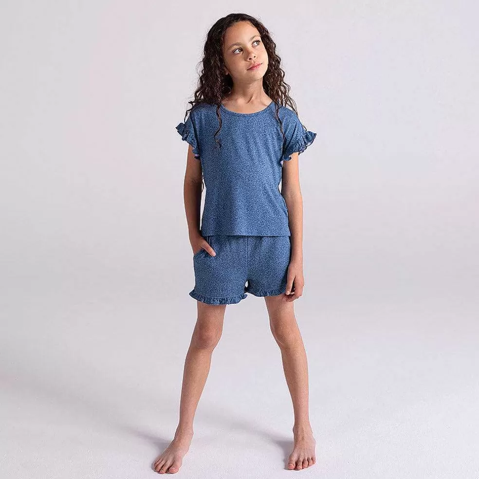 Posh Peanut French Terry Ruffled Shorts Shop