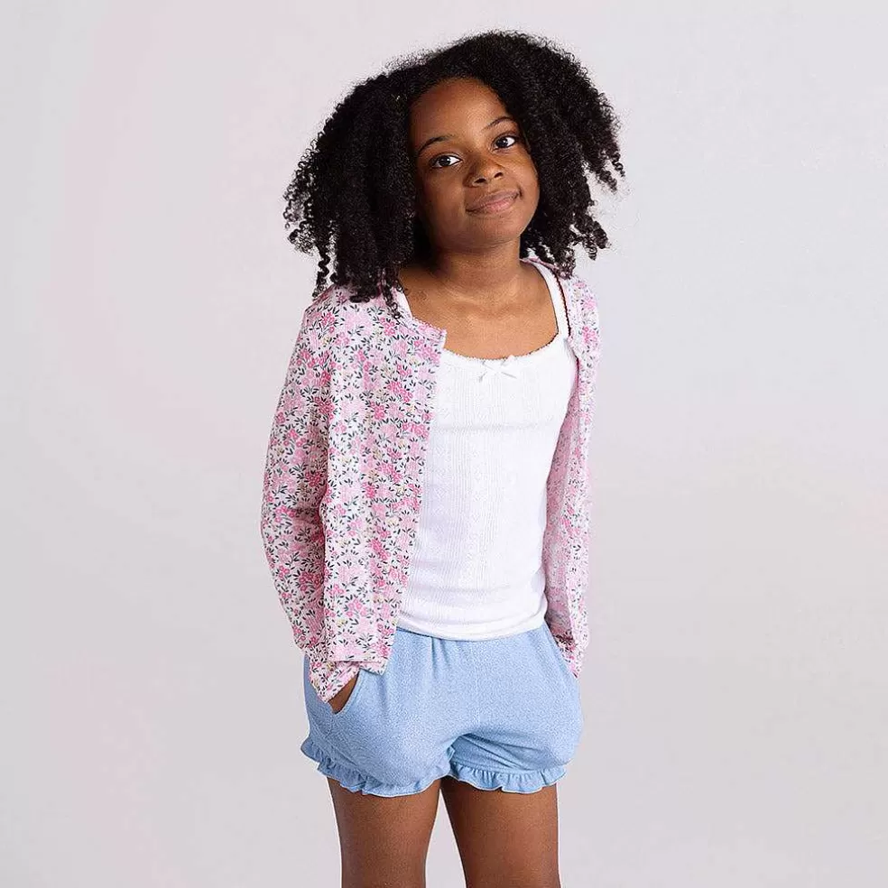 Posh Peanut French Terry Ruffled Shorts Clearance