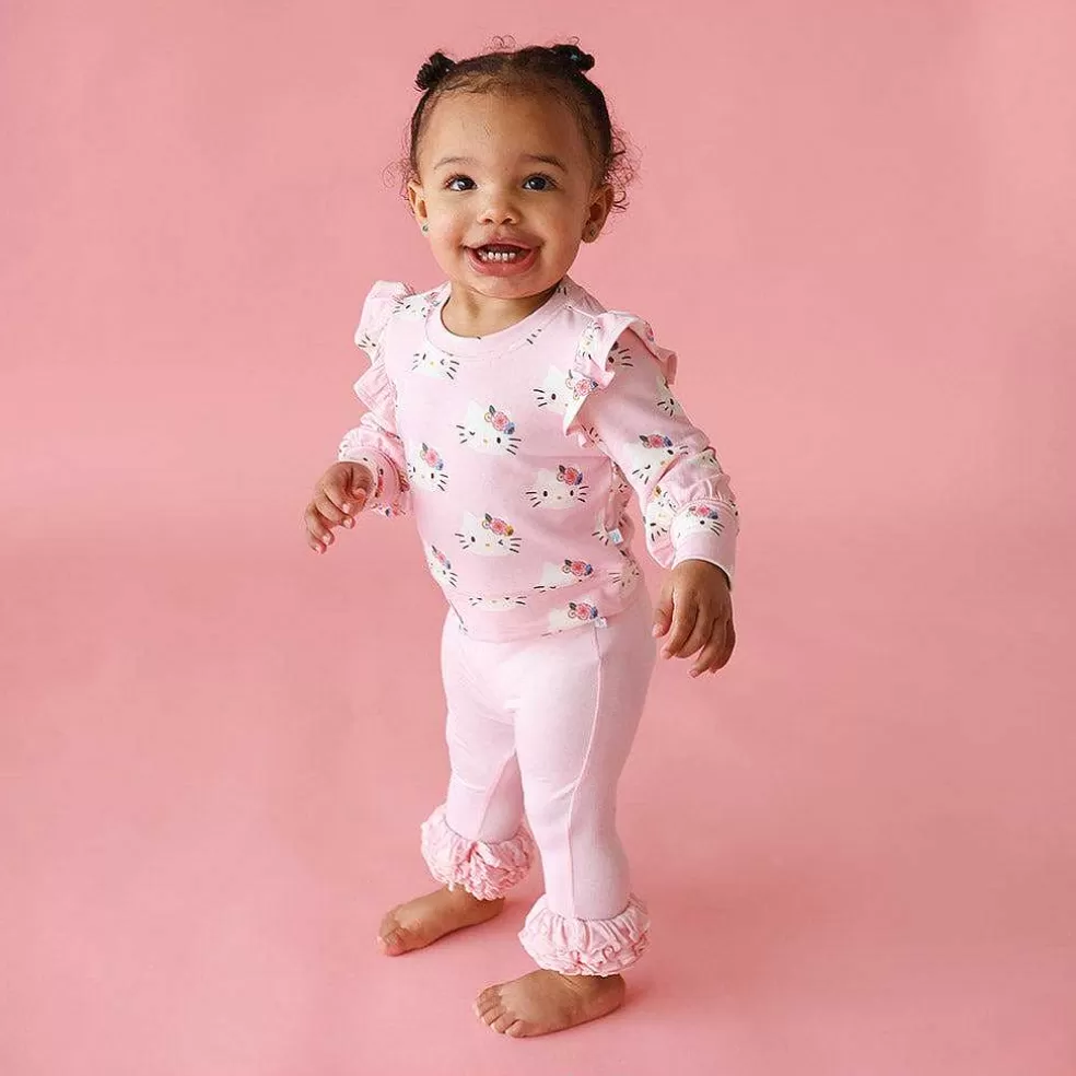 Posh Peanut French Terry Ruffled Sweatshirt Sale