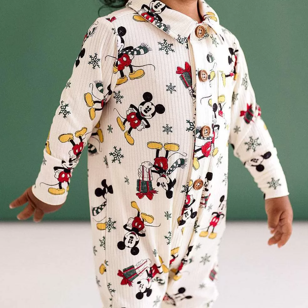 Posh Peanut Long Sleeve Collared Henley Romper Hot