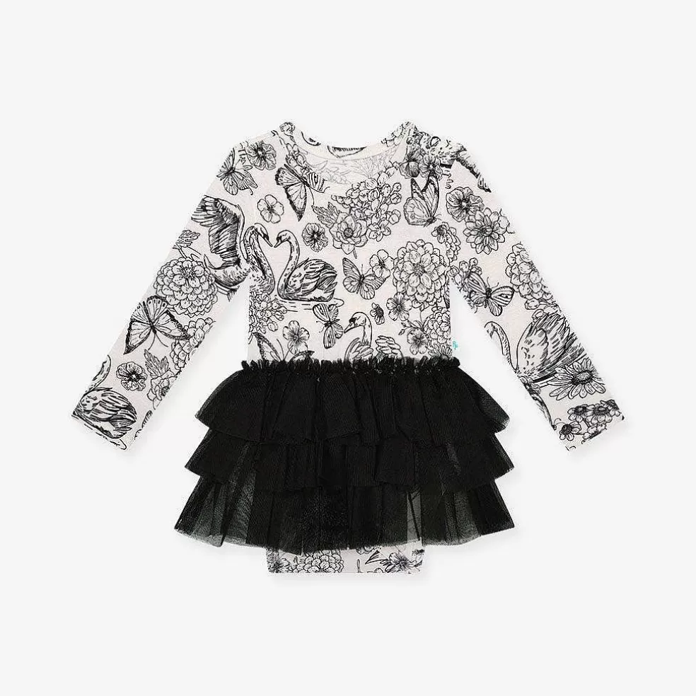Posh Peanut Long Sleeve Tulle Skirt Bodysuit Online