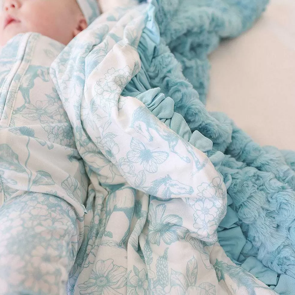 Posh Peanut Minky Ruffled Luxette Patoo® Blanket Sale