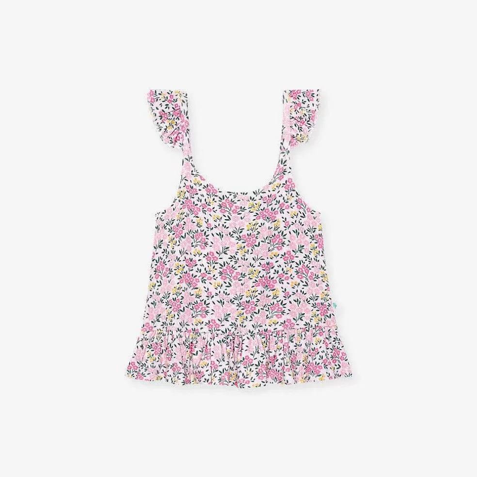 Posh Peanut Pointelle Ruffled Tank Store