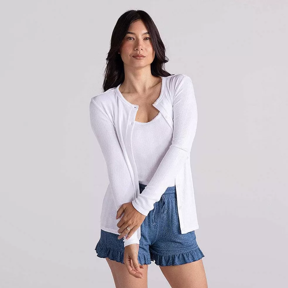 Posh Peanut Pointelle Women'S Cardigan Online