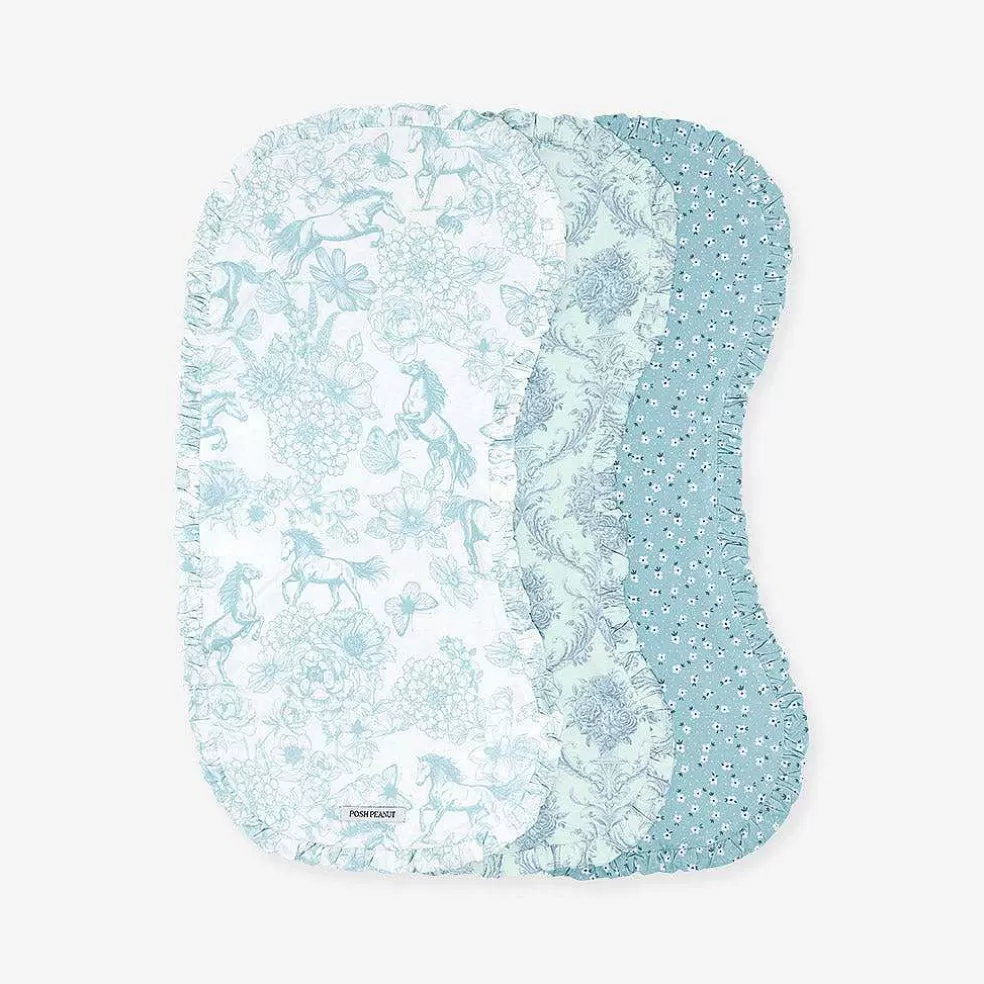 Posh Peanut Ruffled Burp Cloth Set Cheap