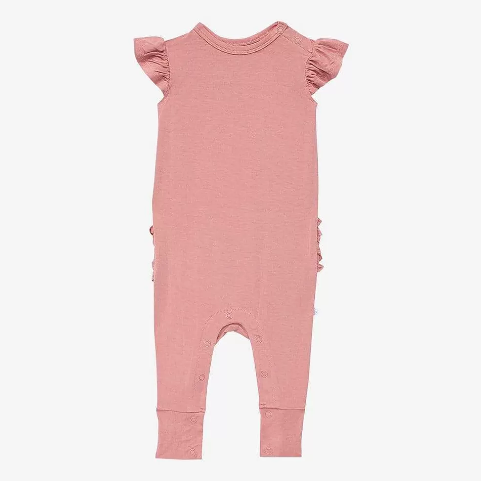Posh Peanut Ruffled Cap Sleeve Romper Cheap