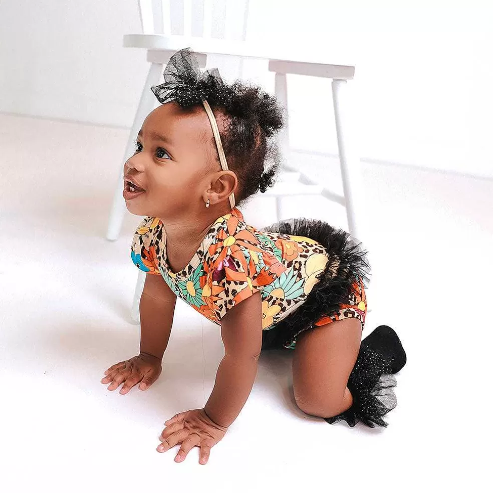 Posh Peanut Ruffled Cap Sleeve Tulle Bodysuit Store