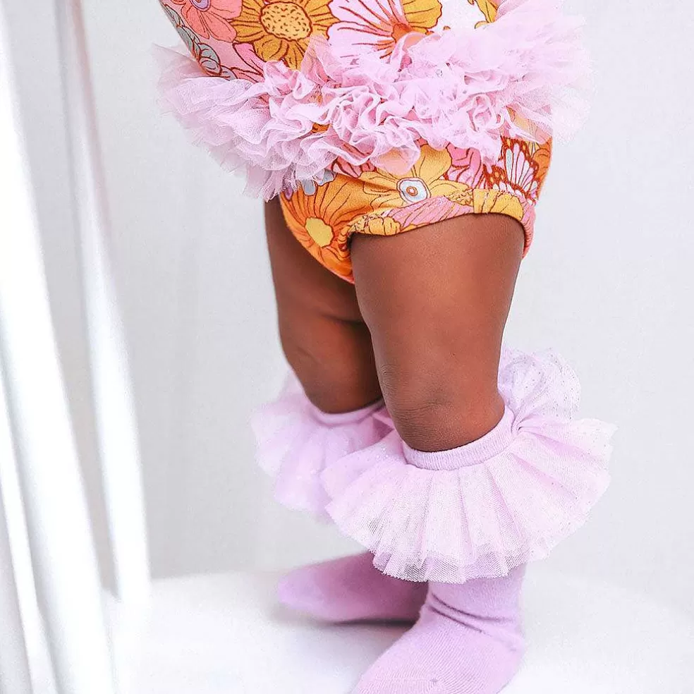 Posh Peanut Ruffled Cap Sleeve Tulle Bodysuit Cheap
