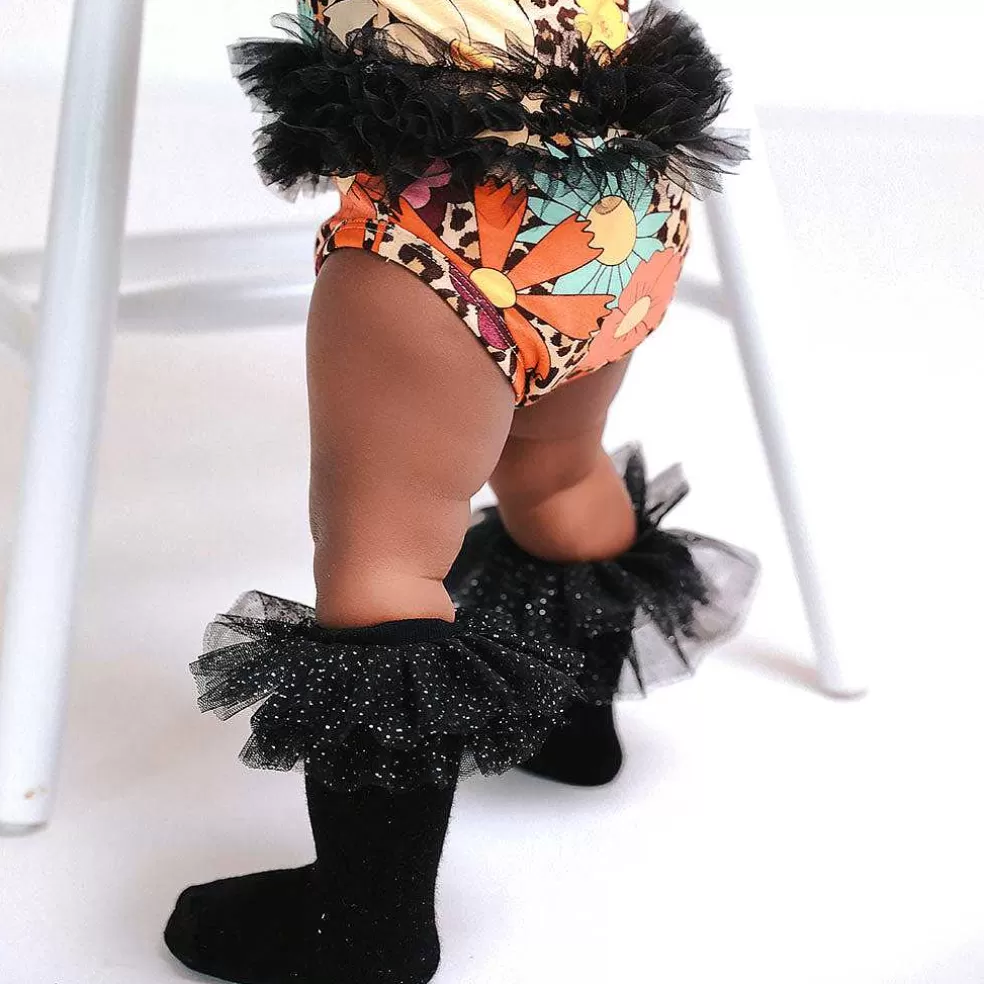Posh Peanut Ruffled Cap Sleeve Tulle Bodysuit Store