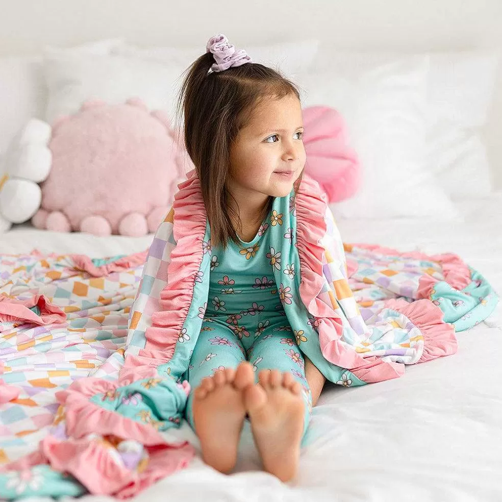 Posh Peanut Ruffled Luxe Patoo® Blanket Sale