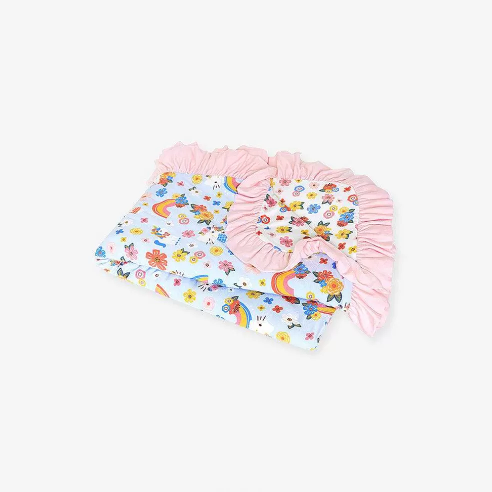 Posh Peanut Ruffled Luxe Patoo® Blanket Hot