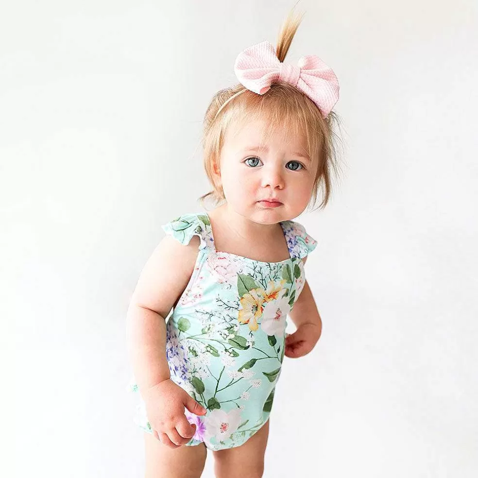 Posh Peanut Ruffled Strap Bubble Romper Flash Sale