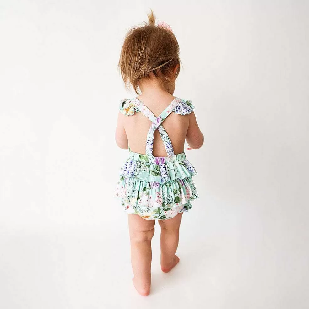 Posh Peanut Ruffled Strap Bubble Romper Flash Sale