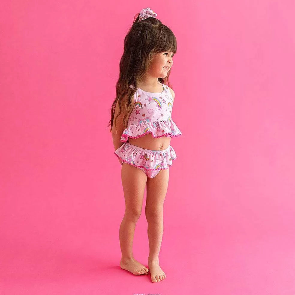 Posh Peanut Ruffled Tankini Two Piece Swimsuit Fashion