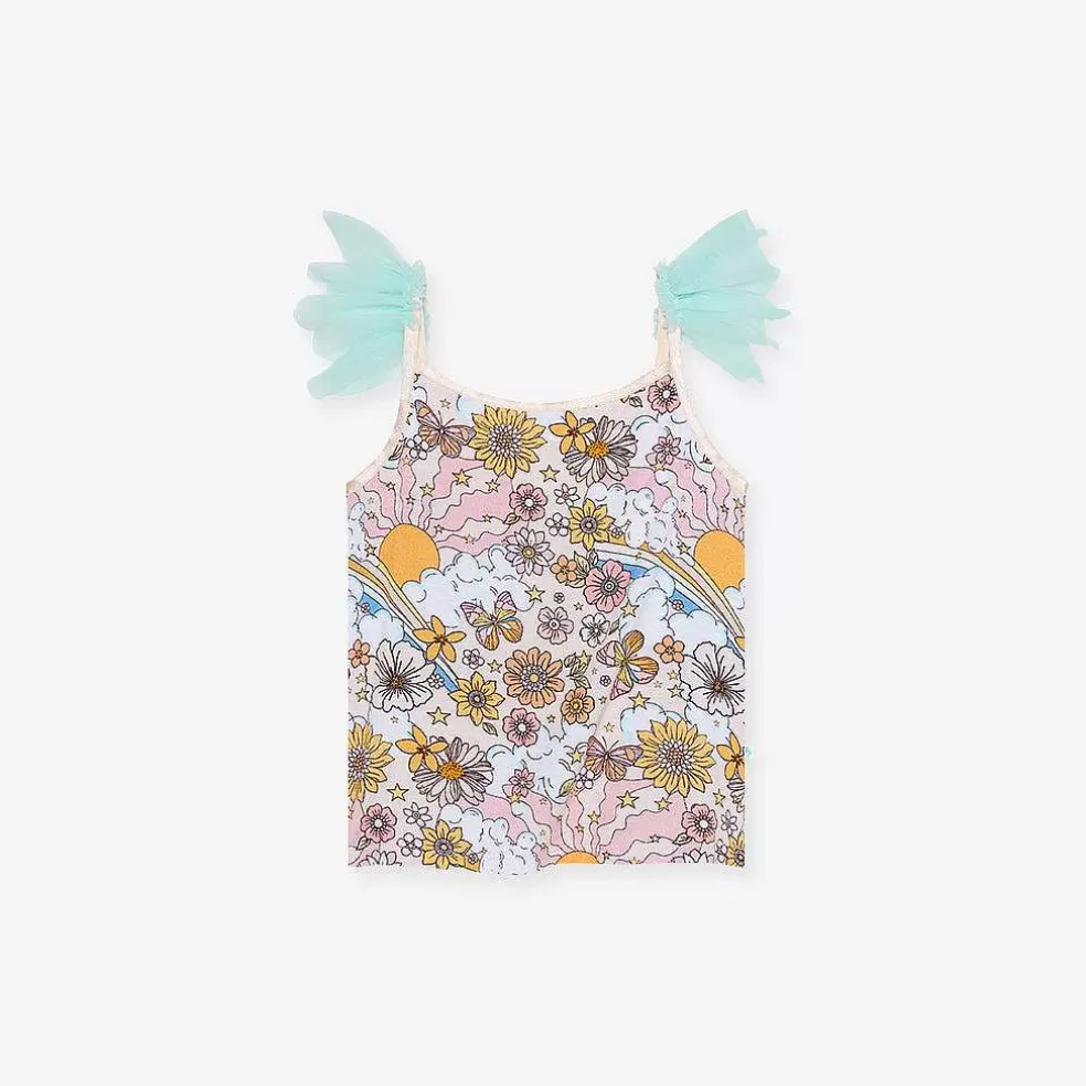Posh Peanut Ruffled Tulle Cami New