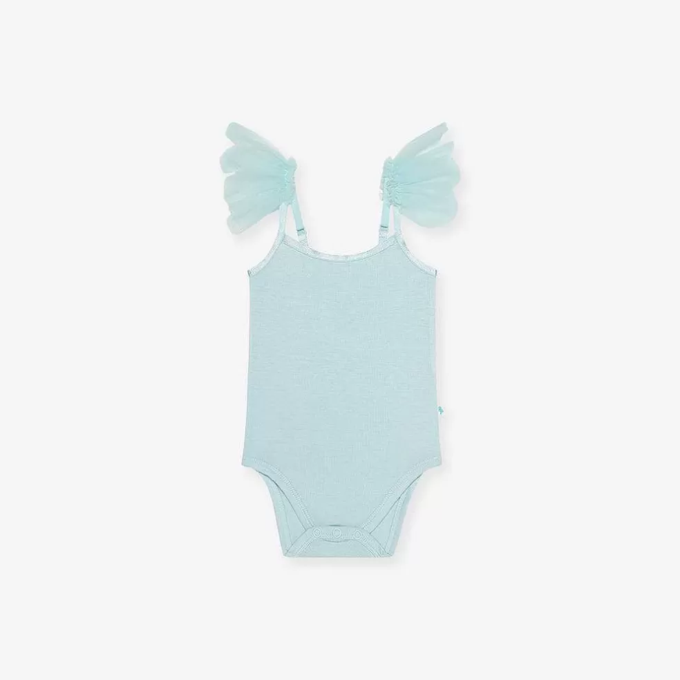 Posh Peanut Ruffled Tulle Sleeveless Bodysuit New