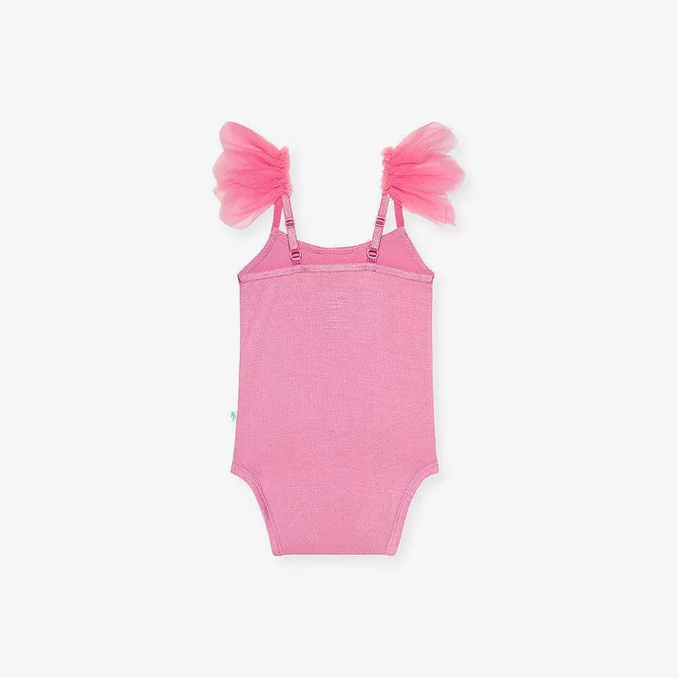 Posh Peanut Ruffled Tulle Sleeveless Bodysuit Online