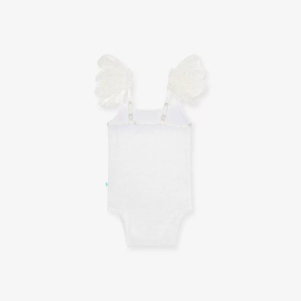 Posh Peanut Ruffled Tulle Sleeveless Bodysuit Hot