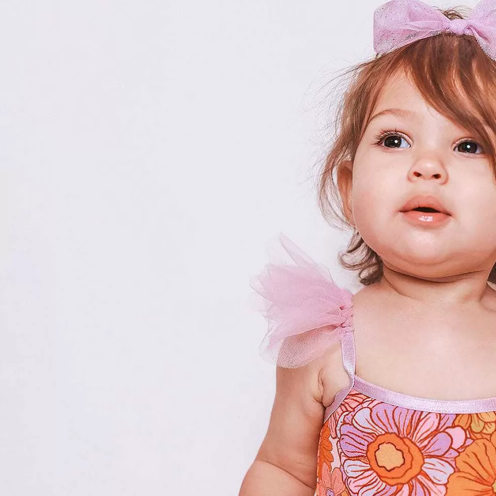 Posh Peanut Ruffled Tulle Sleeveless Bodysuit Store