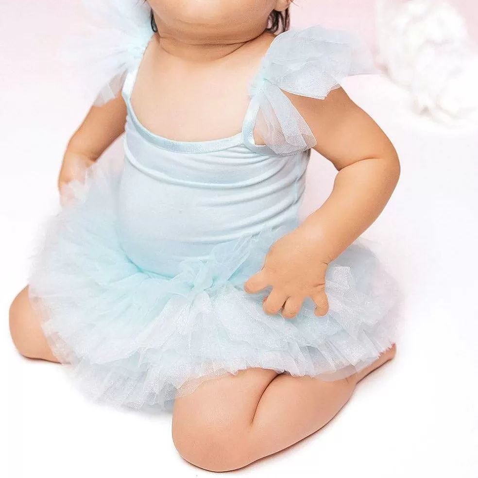 Posh Peanut Ruffled Tulle Sleeveless Bodysuit New