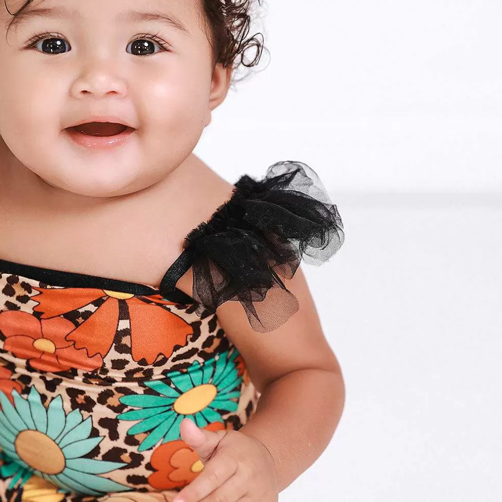 Posh Peanut Ruffled Tulle Sleeveless Bodysuit Online