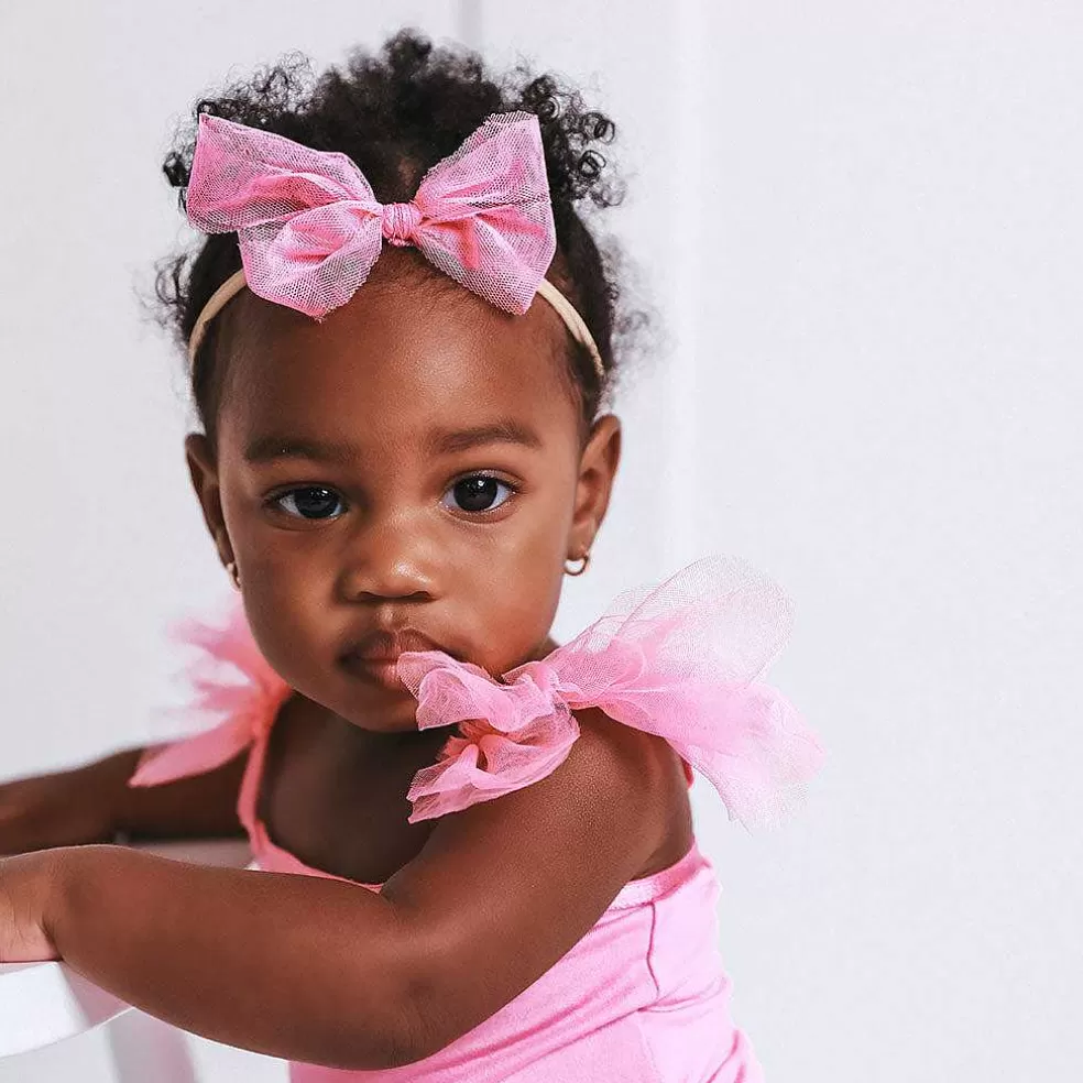 Posh Peanut Ruffled Tulle Sleeveless Bodysuit Online