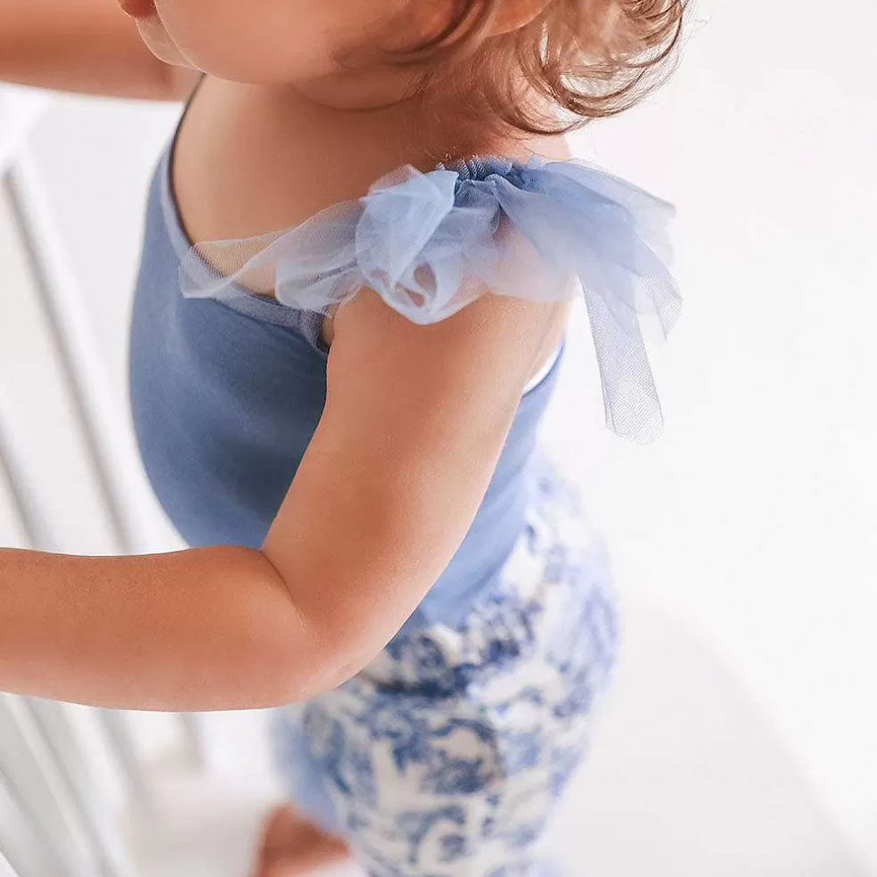 Posh Peanut Ruffled Tulle Sleeveless Bodysuit Flash Sale
