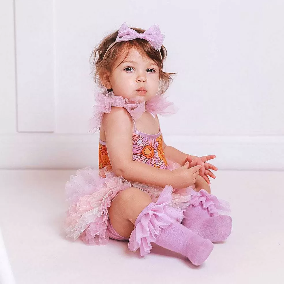 Posh Peanut Ruffled Tulle Sleeveless Bodysuit Store