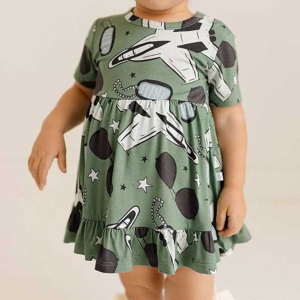 Posh Peanut Ruffled Twirl Bodysuit Dress Outlet