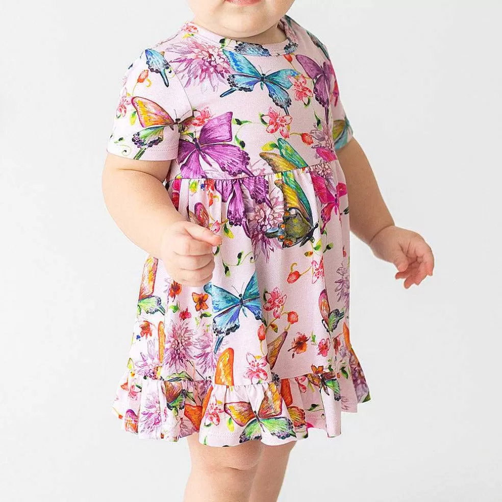Posh Peanut Ruffled Twirl Bodysuit Dress New