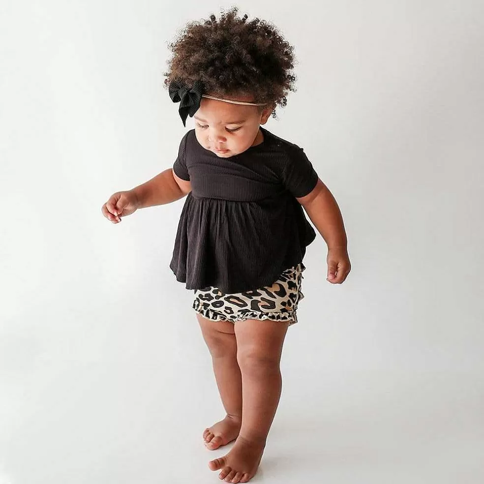 Posh Peanut Short Sleeve Peplum Ruffled Bummie Set Hot