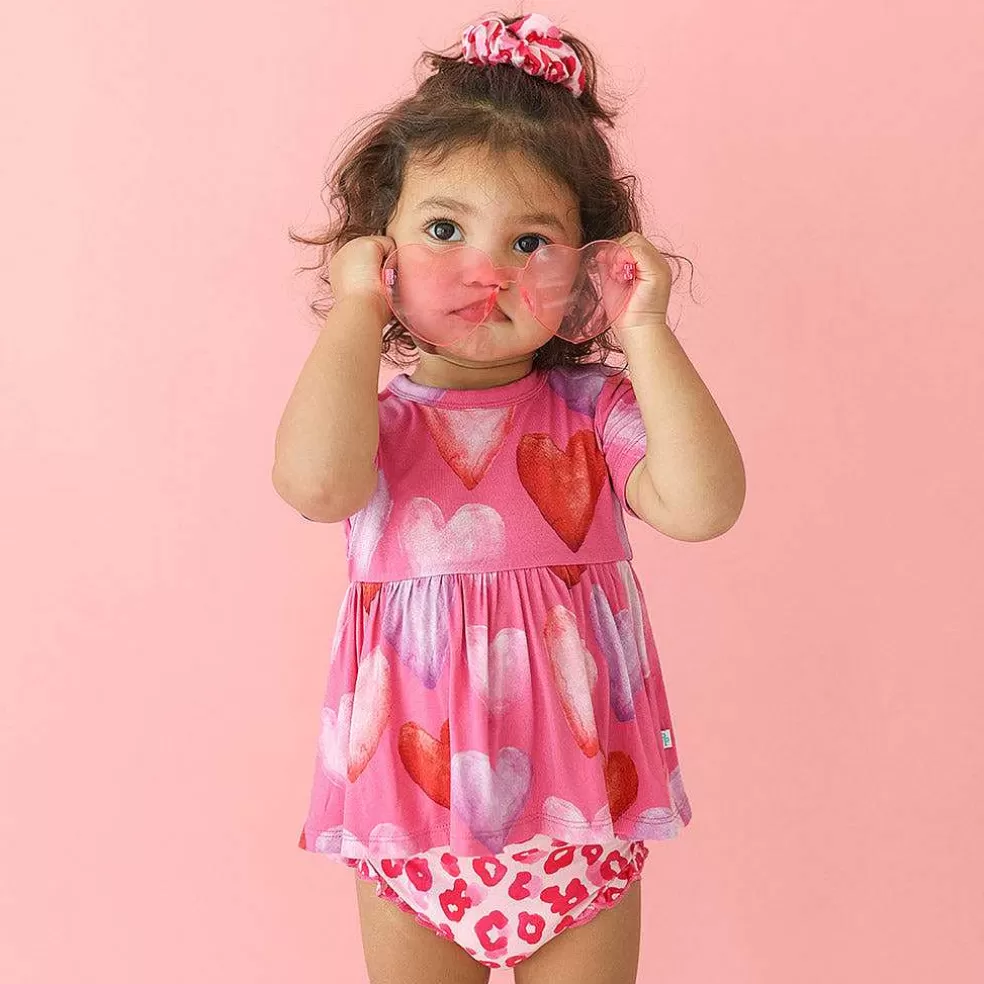 Posh Peanut Short Sleeve Peplum Ruffled Bummie Set Best