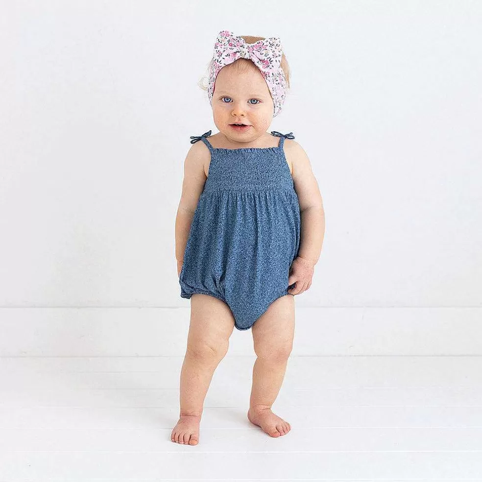 Posh Peanut Sleeveless Smocked Bubble Romper New