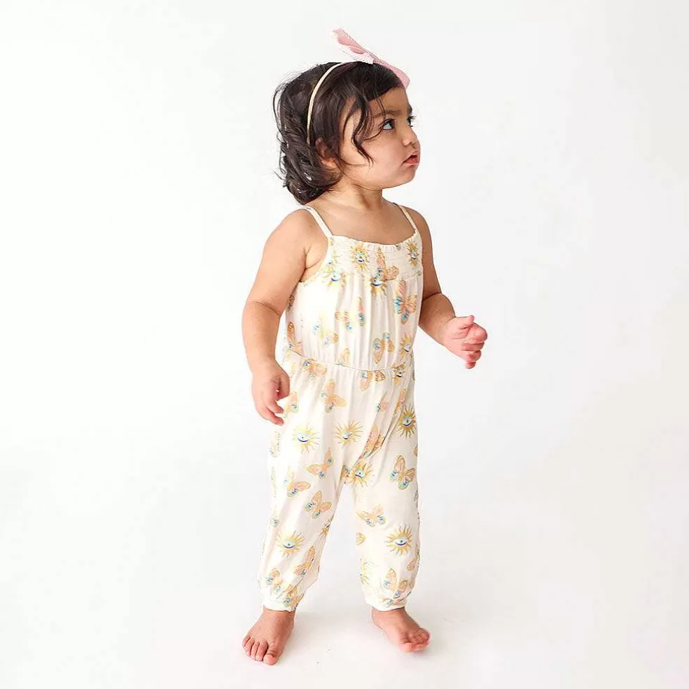 Posh Peanut Sleeveless Smocked Jumpsuit Flash Sale