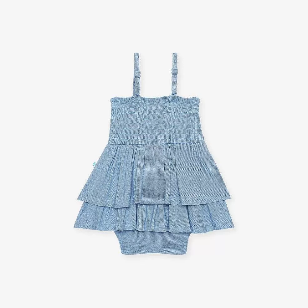 Posh Peanut Smocked Tiered Bodysuit Dress Shop