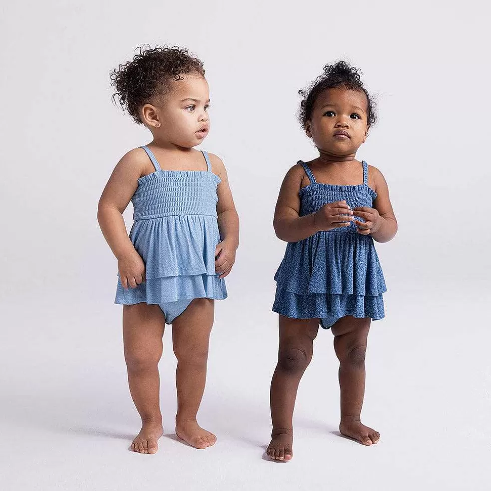 Posh Peanut Smocked Tiered Bodysuit Dress Shop