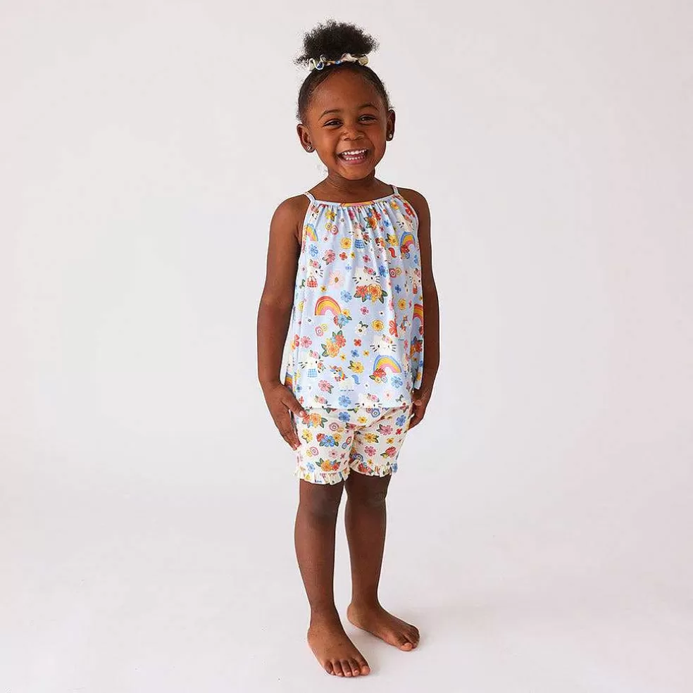 Posh Peanut Tank Ruffled Short Set Hot